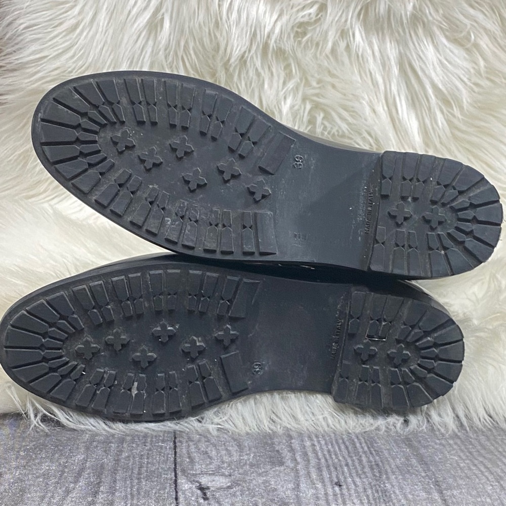 Stuart Weitzman Loverain Leather Black Studded Faux Fur Lined Boots - Picture 12 of 16